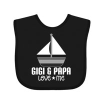 Inktastic Gigi and Papa Love Me Boys Grandson Boys Baby Bib