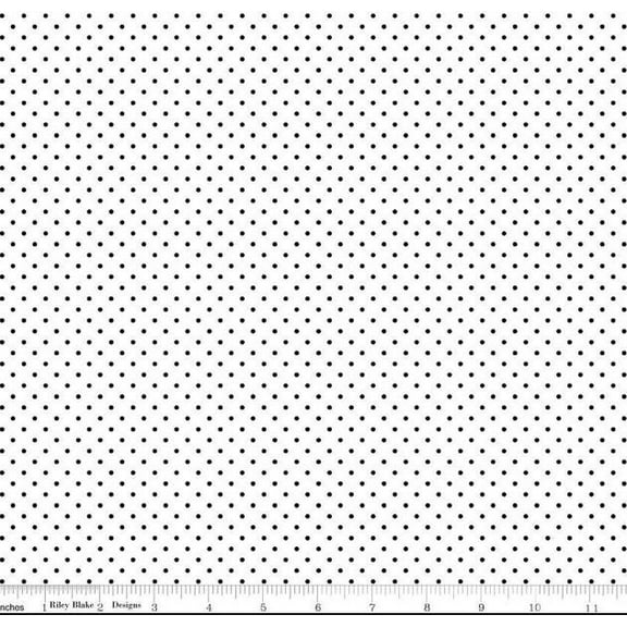 Cotton Swiss Dots Circles Patterns Designs Black on White Riley Blake Black Cotton Fabric Print by the Yard (C660-110-BLACK)