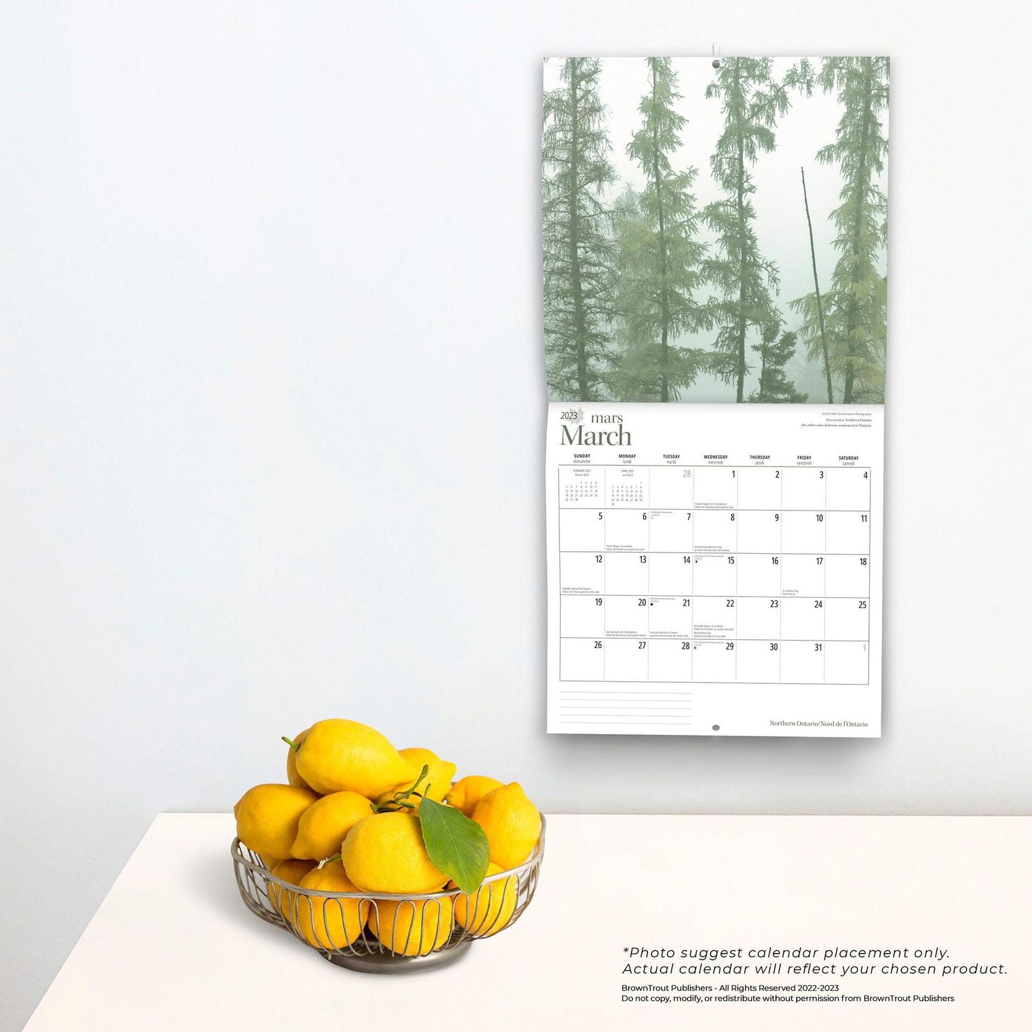 Northern Ontario | 2023 12x24 Inch Square Wall Calendar