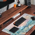 thumbnail image 5 of Desk Mat Gaming Abstract Ocean Desk Pad Large Mouse and Keyboard Pad, Faux Stained Glass Sun & Waves Mouse Mat XXL Desk Protector, Computer Mats for Desktop Sun & Waves Office Decor 31.5" X 15.7", 5 of 6