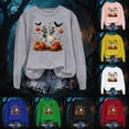 thumbnail image 4 of Towmus Halloween Sweatshirt Womens No Hood Casual Long Sleeve Round Neck Sweatshirts Ghost Printed Tops Sweatshirt for Women Loose Fit, 4 of 9