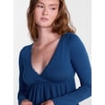 thumbnail image 4 of No Boundaries Babydoll Top with Long Sleeves, Women’s XXS-XXL, 4 of 5