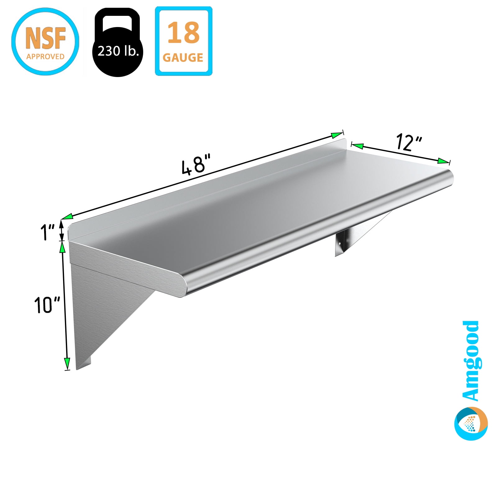 Case of 4 New Gray Melamine Shelf Measures 3/4-thick 12 x 48 