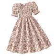 thumbnail image 2 of Angala Everyday And Party Dress For Girls Short Sleeve Crew Neck Floral Print Girls Back To School Dresses, 2 of 3