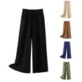 thumbnail image 1 of Sentmoon Lightweight Pants for Summer Women Solid Color High Waist Stretch Pants for Women Plus Size Loose Fit Straight Leg Womens Linen Pants Beach Essentials for Working Out and Gym, 1 of 3