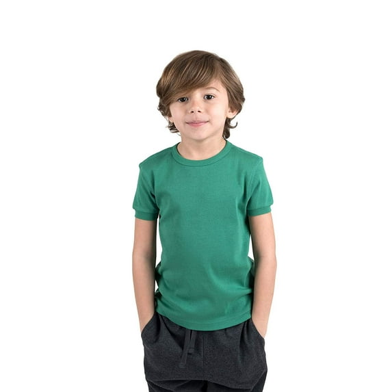 Leveret Short Sleeve Top Boys Girls Kids T-Shirt 100% Cotton (Green,Size 8 Years)