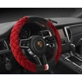 thumbnail image 6 of Fluffy Steering Wheel Cover Soft, Short Plush Gray Steering Wheel Cover for Men and Women with Universal 14.5-15 Inch, 6 of 9