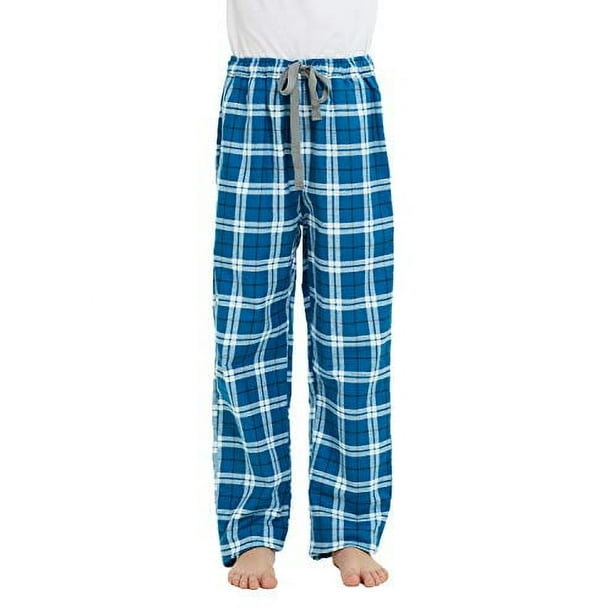 HiddenValor Mens Plaid Cotton Pajama Lounge Pants (Black/Blue
