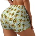 thumbnail image 2 of Sigee Avocado Doing Sport Print Women's High Waist Workout Shorts - Squat Proof, Tummy Control, Yoga and Gym Activewear-, 2 of 9