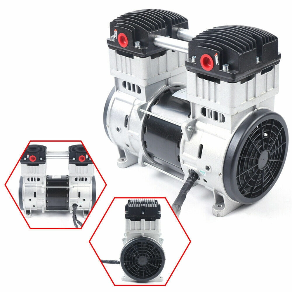 1100W 7CFM Oilless Vacuum Pump Industrial Air Compressor Oil Free Piston Pump