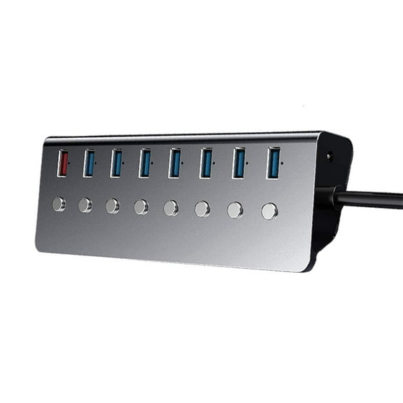 Necvior 7-Port 3.0 USB Hub with 1 Charging Port and Individual Switches for Windows, for