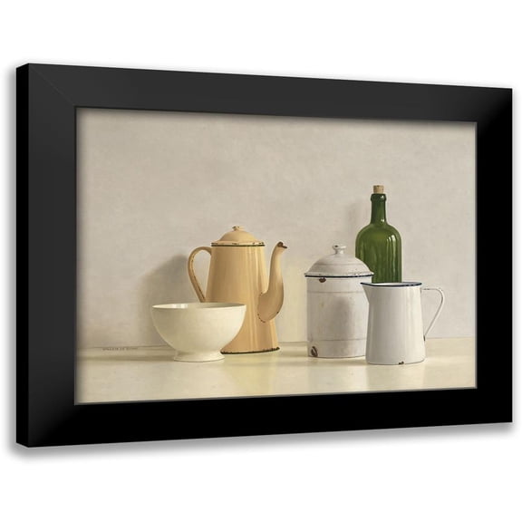 de Bont, Willem 14x12 Black Modern Framed Museum Art Print Titled - Still Life with yellow Coffeepot