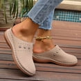 thumbnail image 6 of CYMMPU Women's Closed Toe Wedge Mules, Cutout Design Slip On Platform Shoes, Comfort Casual Footwear for Warm Seasons and Daily Wear Beige 41, 6 of 9