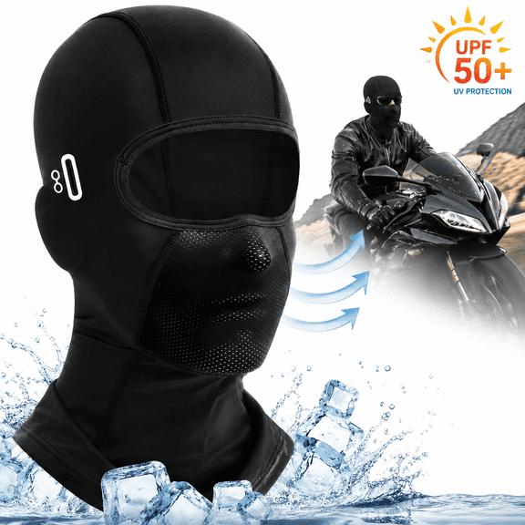 Emlimny Balaclava Face Mask with Glasses Hole Ski Mask for Men Women Cooling Sun UV Protection Windproof Balaclava for Men & Women, Breathable Summer Ski Mask for Motorcycle Riding Outdoor Work