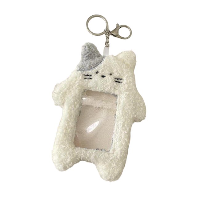 Portatarjetas de peluche multifuncional, bonito y único, ideal para exhibir figuras pequeñas. Blanco