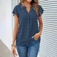 thumbnail image 5 of Njagoc3 Fashion Womens Summer V-Neck Solid Short Sleeve Top Blouse, 5 of 6