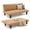 Brown, variant on Lifarythm Futon Sofa Bed, Futon Couch with 3 Adjustable Backrest Convertible Twin Size Modern PU Leather Sleeper Sofa for Living Room 69", Beige