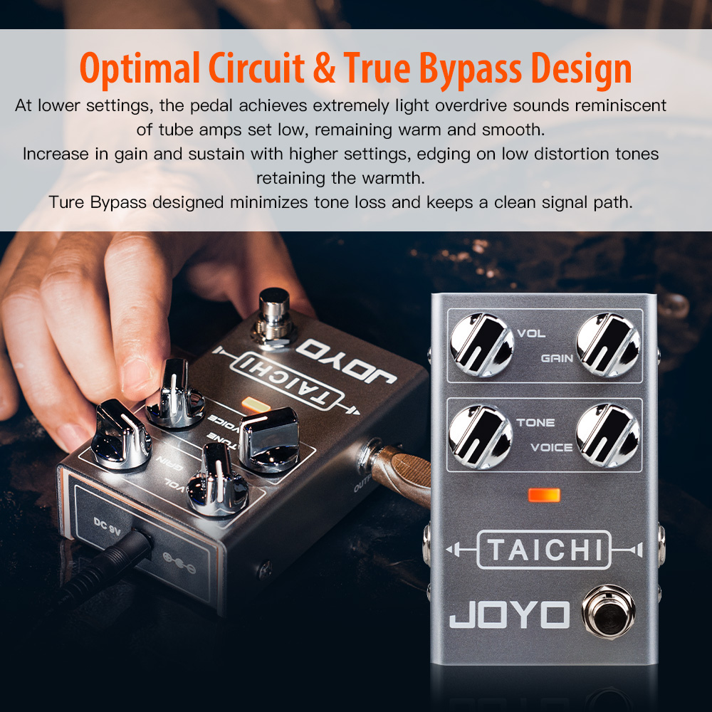 JOYO R-02 Electric Guitar Effect Pedal Low Gain Overdrive Pedal Smooth Classic Sound