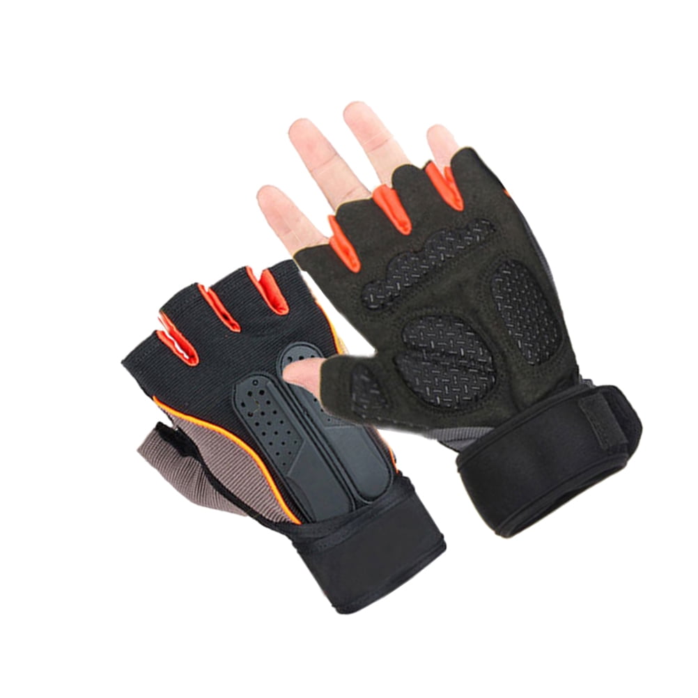 MLINS  Anti-slip Sports Gloves Orange for Palm Protective Pushing Miss