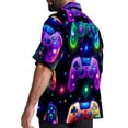 thumbnail image 3 of Game Controller Men's Short Sleeve Hawaiian Poplin Shirt - Casual Printed Button Down Summer Beach Shirt for Men, 3 of 6