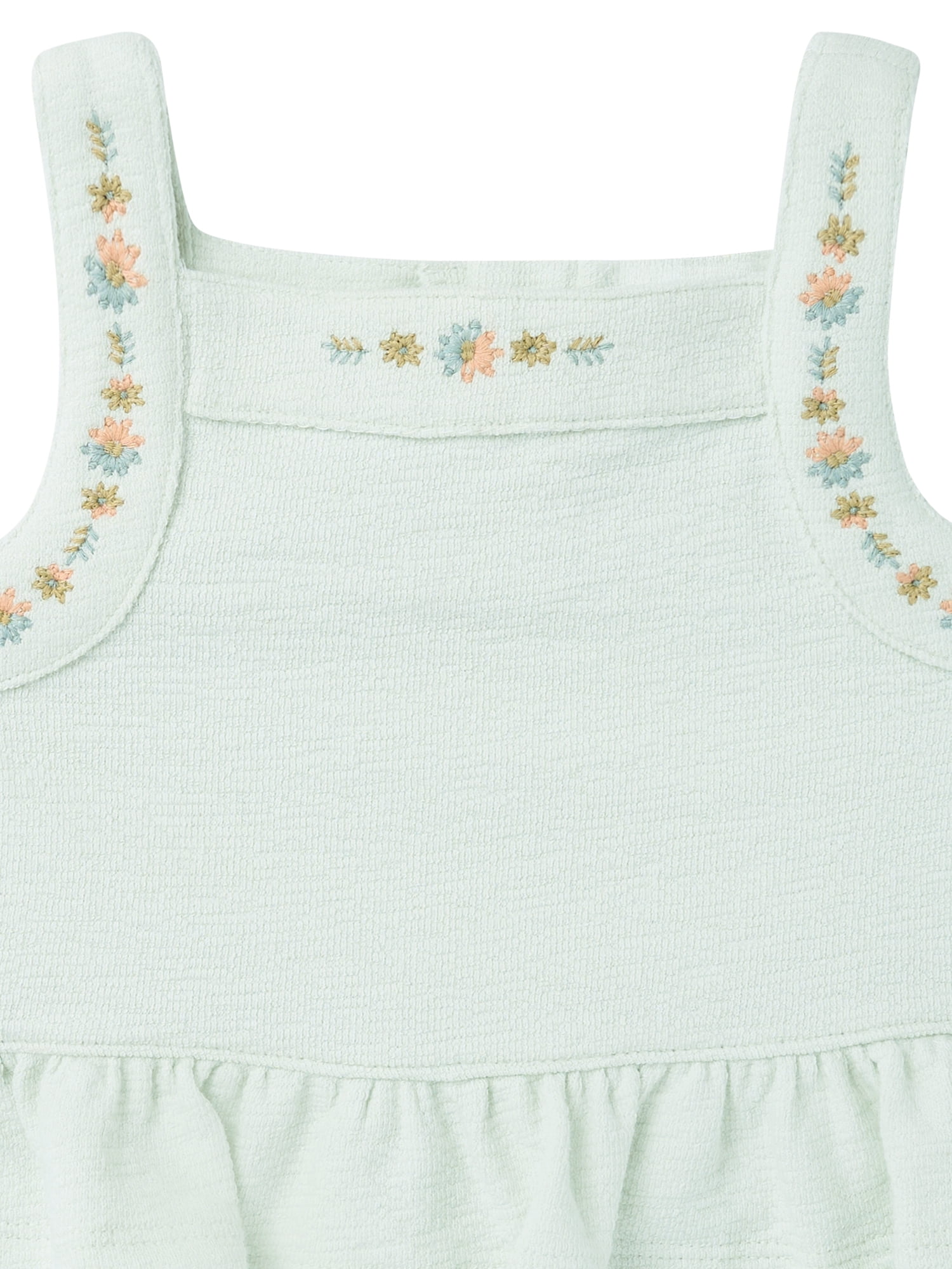 Modern Moments by Gerber Baby Girl Bloomer Outfit Set with Embroidery, 2-Piece, Sizes 0/3 Months - 24 Months