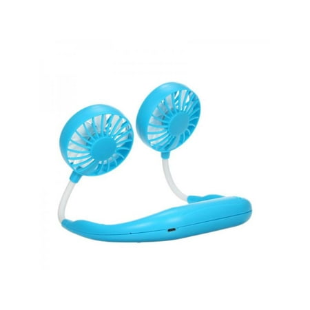 

Portable Mini USB Rechargeable Fan Neckband Lazy Neck Hanging Dual Fans Cooler