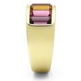 thumbnail image 3 of IP Gold(Ion Plating) Stainless Steel Ring with Top Grade Crystal in Multi Color for Women Multi Color Stone Color Style TK1415 Size 7, 3 of 3