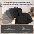 thumbnail image 5 of Centilab Convertible Folding Sofa Bed with 2 Pillows, 5 Position Adjustable Loveseat Sleeper Sofa with Armrest, Multi Functional Lounge Couch for Living Room Bedroom, Black, 5 of 8