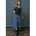 thumbnail image 4 of Flying Tomato Women's Juniors Denim A-line Midi Jean Skirt (Dark Denim, Large), 4 of 5