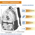 thumbnail image 4 of 17 Inch Lightweight Backpack,PVC Waterproof Oxford Fabric, Ergonomically Designed, with Large Capacity, Wildflower Garden Aesthetic Floral Print, 4 of 5