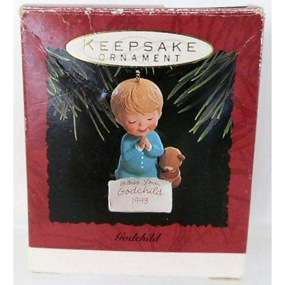 Hallmark 1993 Bless You Godchild Christmas Ornament