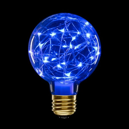 CVL Colored G80 Globe Light Bulbs with Moonlights: Blue Glass