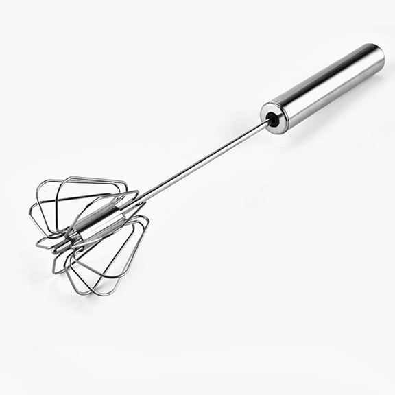 12 Inch Stainless Steel Egg Whisk, Hand Push Rotary Whisk Blender, Versatile Milk Frother, Hand Push Mixer Stirrer for Blending, Whisking, Beating & Stirring