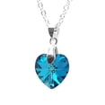 thumbnail image 4 of Collar Zvezda Heart color Bermuda Blue plata .925 Zvezda ZCO-HEAR14-BB, 4 of 4