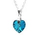 thumbnail image 4 of Collar Zvezda Heart color Bermuda Blue plata .925 Zvezda ZCO-HEAR14-BB, 4 of 4