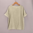 thumbnail image 4 of QASIEATN Women's Trendy Essentials Clothing: Graceful Summer Short Sleeve Solid Casual Loose Linen Top Fall Fashion Outfits for Women, 4 of 8