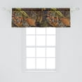 thumbnail image 2 of Tropical Window Valance, Aloha Hawaii Nights Themed Monstera Leaves on Grunge Backdrop Print, Curtain Valance for Kitchen Bedroom with Rod Pocket, 54" X 18", Forest Green Burnt Sienna, by Ambesonne, 2 of 2