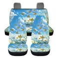 thumbnail image 6 of Jeiento Butterfly Car Seat Covers Full Set of 4 Floral Front and Rear Seat Protectors Blue Bucket Seat Cushion Rear Bench Covers Interior Decorative Accessory Fit for SUV RV Truck, 6 of 6