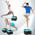 thumbnail image 3 of ZENY 16" x 16" Adjustable Fitness Aerobic Step Stepper Workout Trainer Exercise Stepper with 4 Risers, 3 of 9