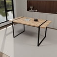 thumbnail image 4 of 47.24" Modern Wood-Look Dining Table, Black Metal Legs Mdf Table for Kitchen, Office & Small Spaces, 4 of 6