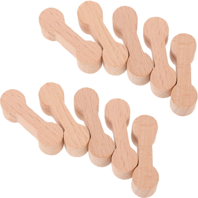 HEATSHAKING 10Pack Diy Train Track Connector Model Khaki Wooden Connect Tracks For Childrens Playtime