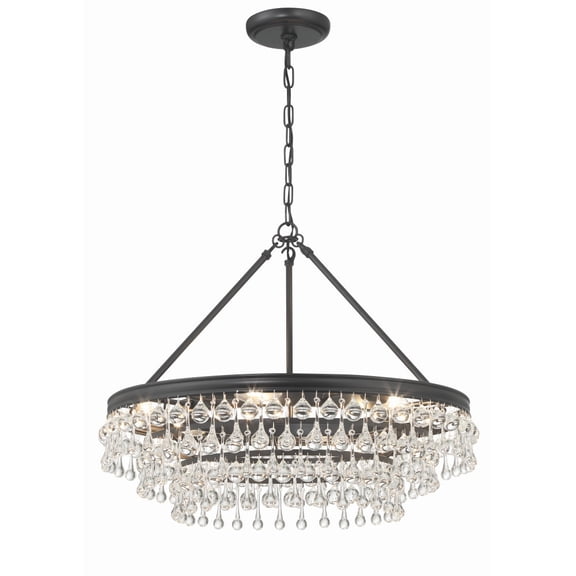 237-MK Crystorama Lighting Calypso - 6 Light Chandelier-19.75 Inches Tall and 25 Inches Wide-Matte Black Finish    -Traditional Installation