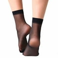 thumbnail image 4 of 10 Pairs Black Women's Silky Anti-Slip Cotton Sole Sheer Ankle High Tights Hosiery Socks Reinforced Toe 10 Pairs Women's Ankle High Sheer Socks, 4 of 10