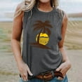 thumbnail image 2 of Penkiiy Hawaiian Beach Tank Tops for Women Summer Sunshine Graphic Sleeveless Tee Vintage Palm Tree Tee Hawaiian Vacation Shirts M Dark Gray, 2 of 5