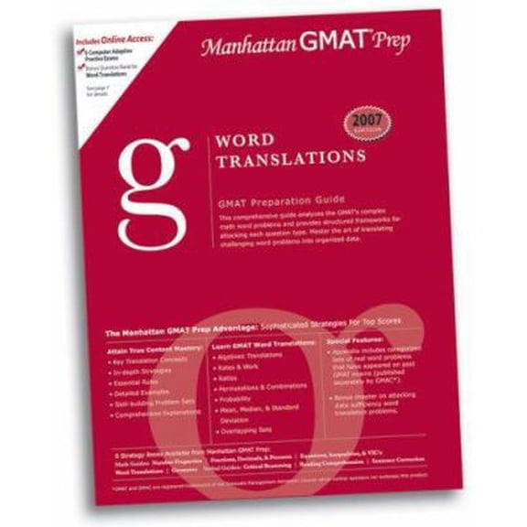 Pre-Owned Word Translations GMAT Preparation Guide (Manhattan GMAT Preparation Guide: Sentence Correction) (Paperback) 097901753X 9780979017537