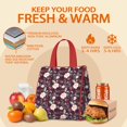 thumbnail image 5 of Pioneer Flower Floral Print Pattern Insulated Lunch Bag for Women & Adults,Large Portable Soft Cooler Lunch Bag,Thermal Food Storage Tote with Pearl Cotton,8.66L,8.75x5.75x9.5 Inch, 5 of 6