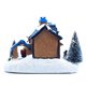 thumbnail image 5 of Decoración de la casa Escena de Navidad de resina Pueblo Decoración de la casa Ciudad con luz LED cálida Tren de Papá Noel Muñeco de nieve Adorno de Navidad con pilas yeacher PC 1, 5 of 7