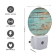 thumbnail image 3 of Night Light Plug into Wall,Dusk to Dawn Sensor Auto-On/Off for Bathroom, Hallway,Kids Room-Teal And Brown Rustic Wood, 3 of 4