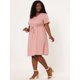 thumbnail image 3 of Women's Plus Size Dress V Neck Short SleeveLine Chambray Denim Dresses Pink 3X, 3 of 6