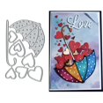thumbnail image 1 of Matrices de corte metálicas DAIYEEXU, paraguas con corazones, acero al carbono, 12 x 7,5 cm, 1 of 6